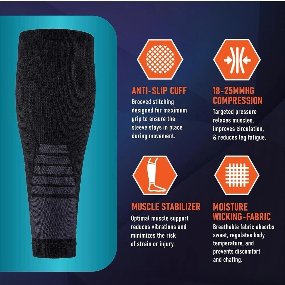 New Calf Compression Sleeves for Men and Women - (1 Pair) Footless Compression S
